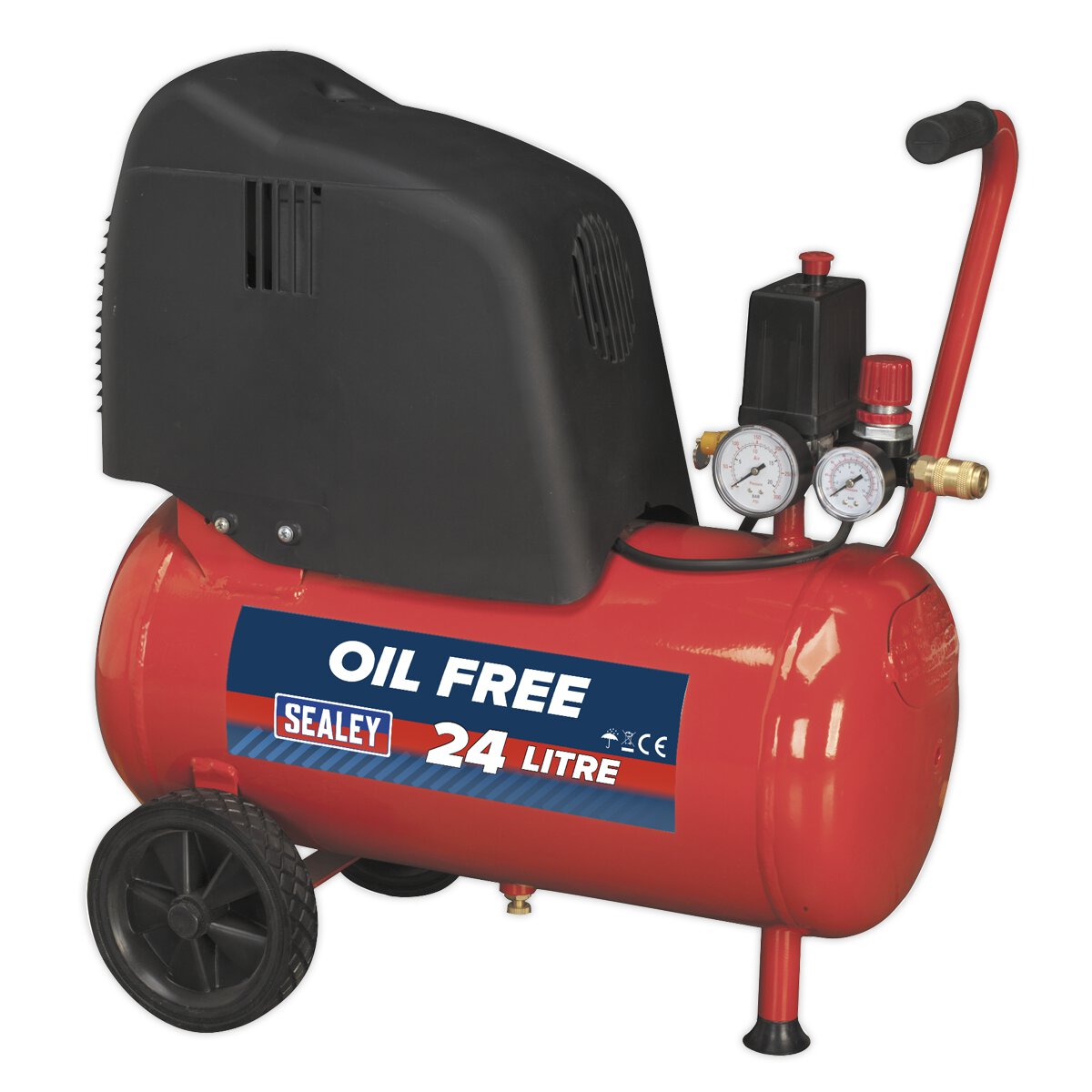 Compressor 24L Belt Drive 1.5hp Oil Free