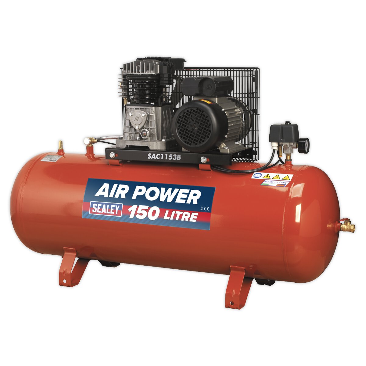 Compressor 150L Belt Drive 3hp with Cast Cylinders