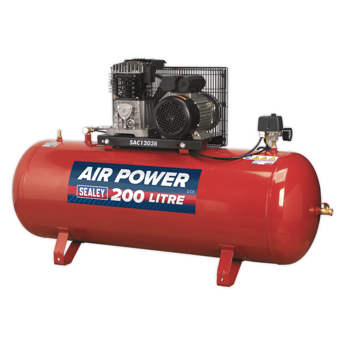 Compressor 200L Belt Drive 3hp with Cast Cylinders