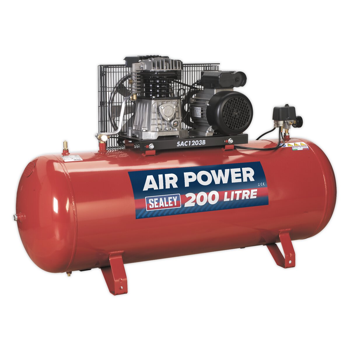 Compressor 200L Belt Drive 3hp with Cast Cylinders