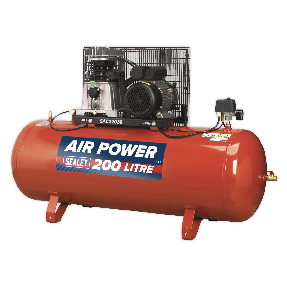 Compressor 200L Belt Drive 3hp with Cast Cylinders