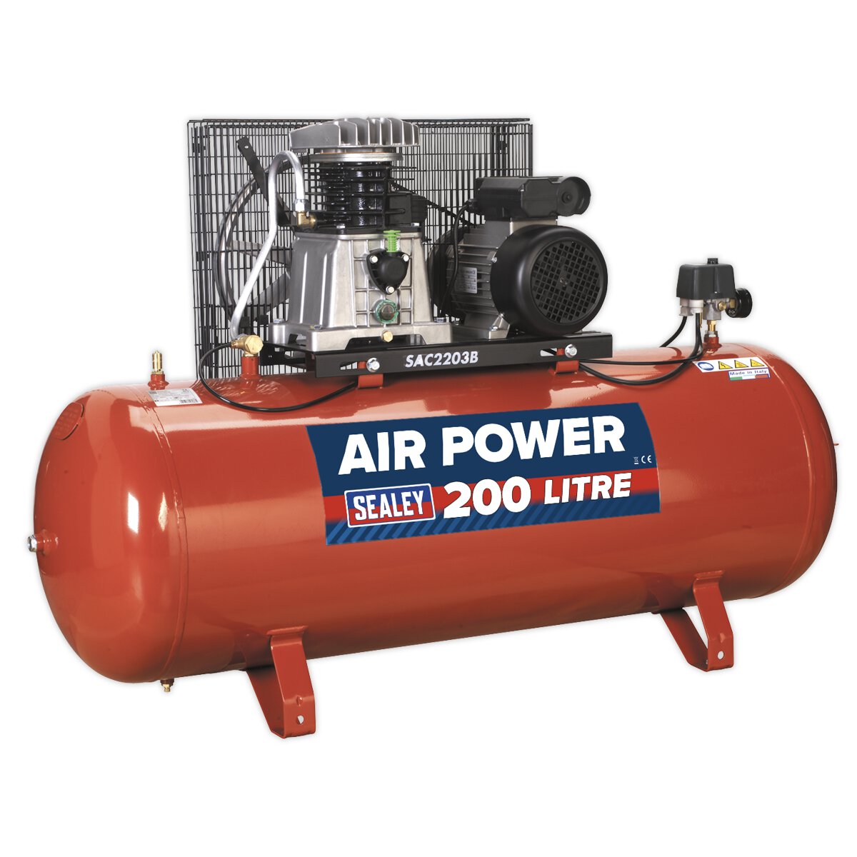 Compressor 200L Belt Drive 3hp with Cast Cylinders