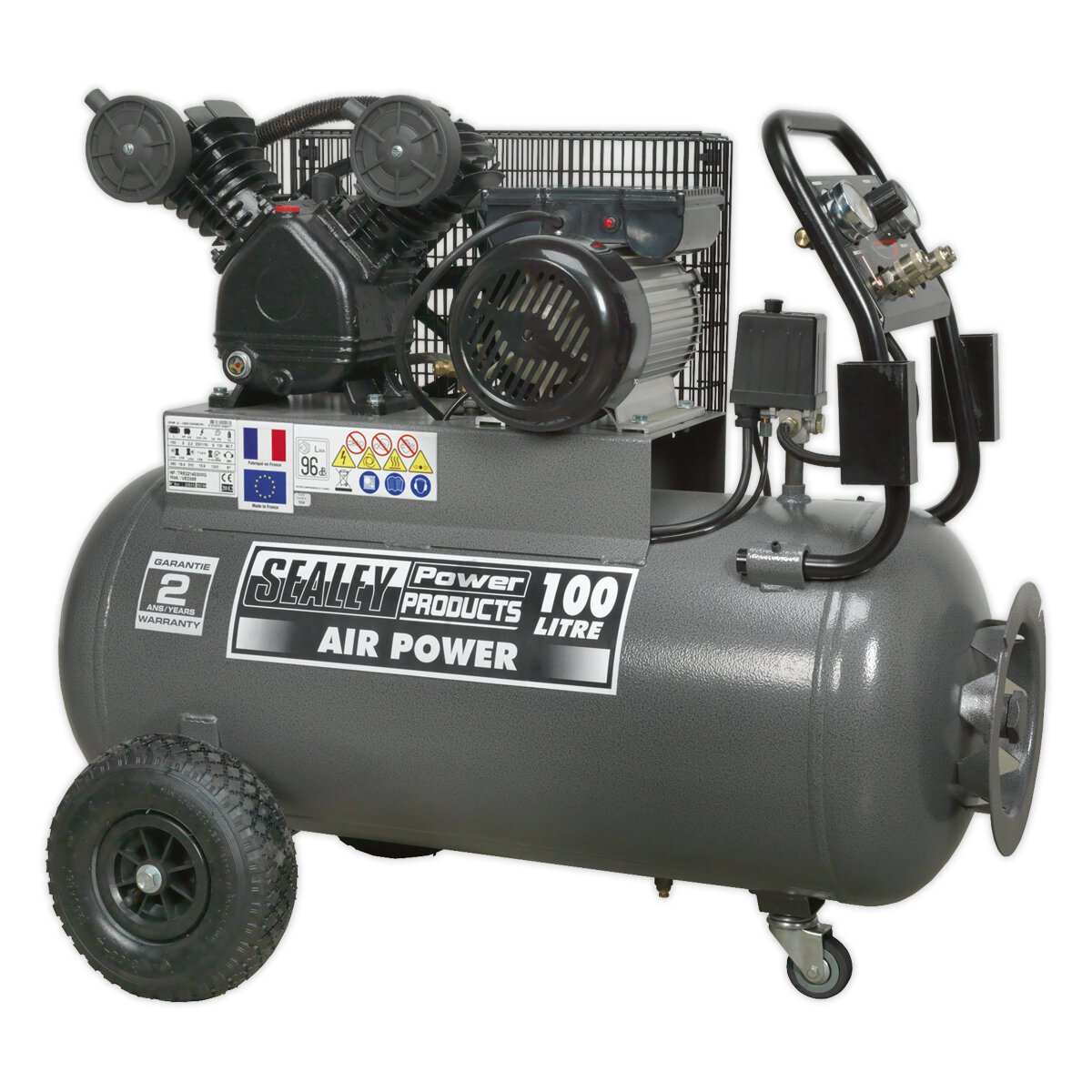 Compressor 100L Belt Drive 3hp with Front Control Panel