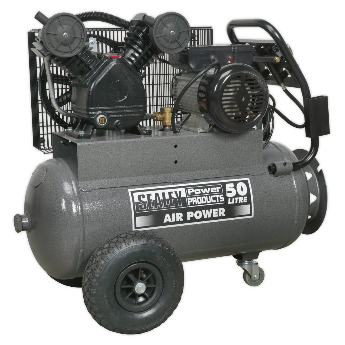 Compressor 50L Belt Drive 3hp with Front Control Panel