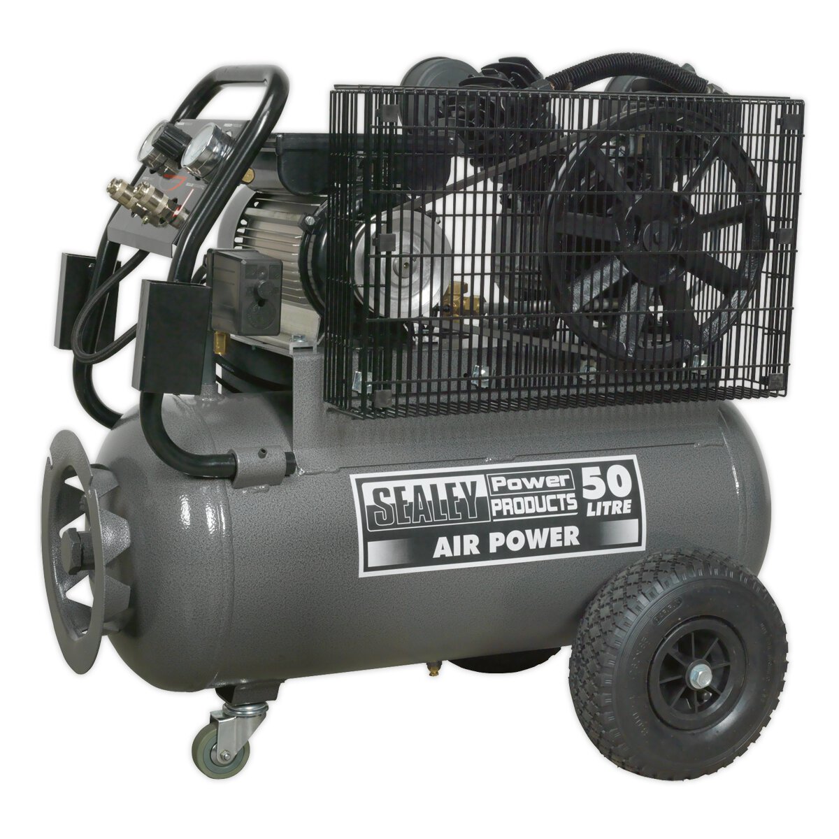 Compressor 50L Belt Drive 3hp with Front Control Panel