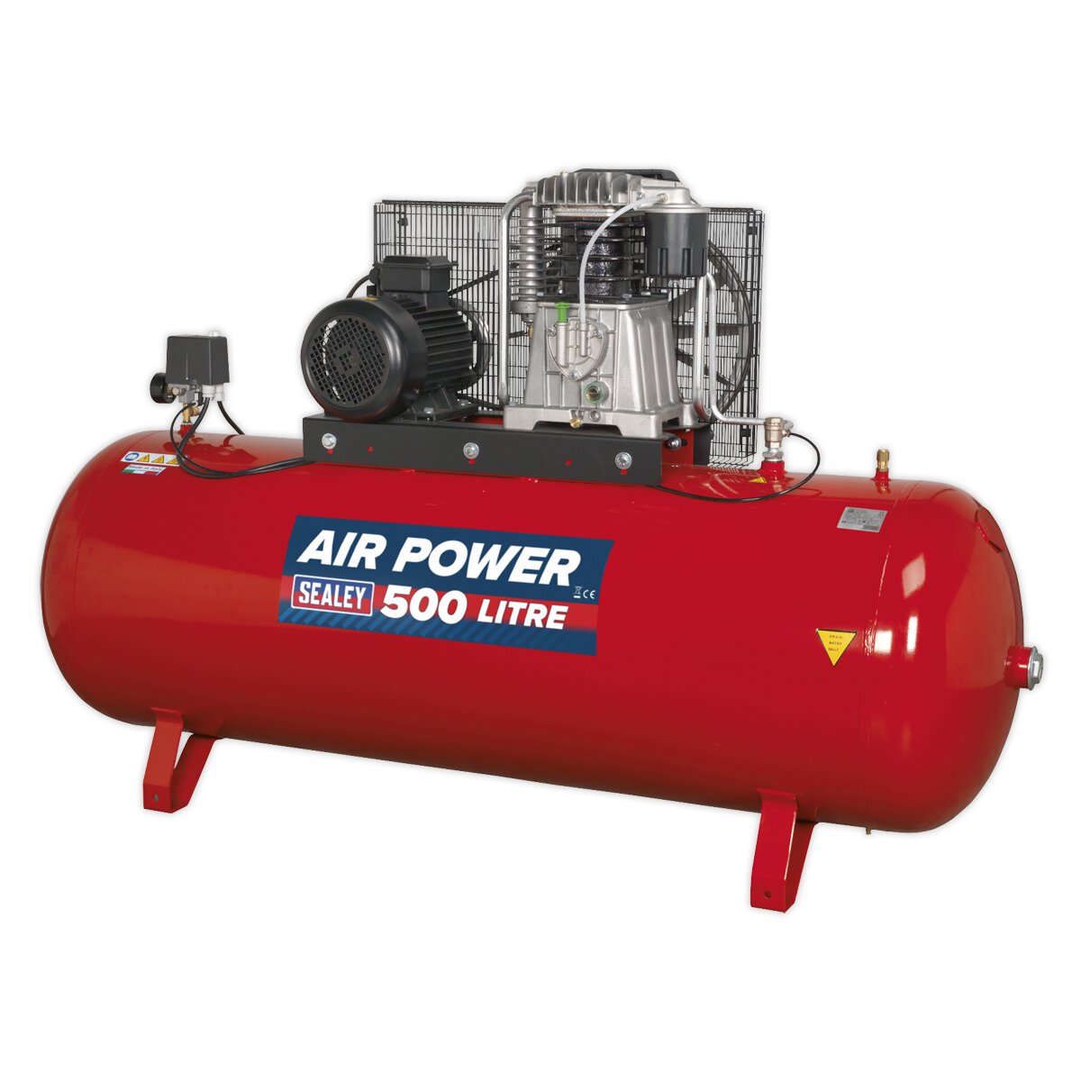 Compressor 500L Belt Drive 7.5hp 3ph 2-Stage with Cast Cylinders