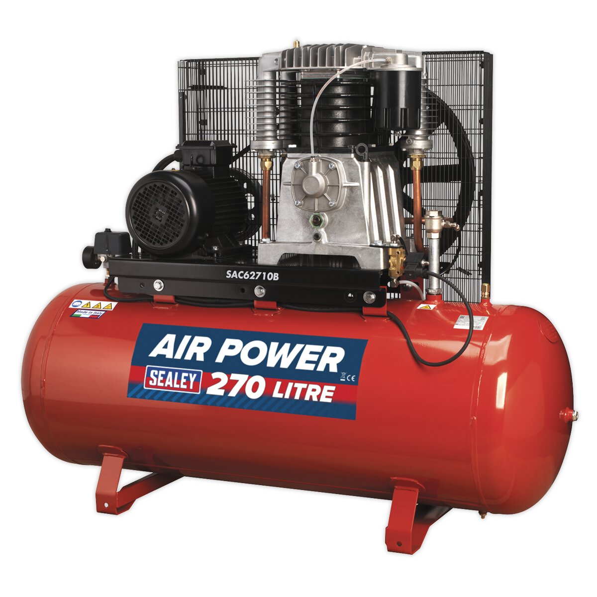 Compressor 270L Belt Drive 10hp 3ph 2-Stage with Cast Cylinders