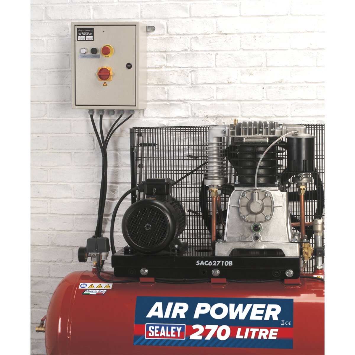 Compressor 270L Belt Drive 10hp 3ph 2-Stage with Cast Cylinders