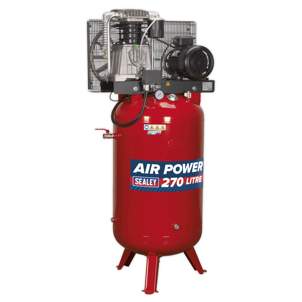 Compressor 270L Vertical Belt Drive 7.5hp 3ph 2-Stage with Cast Cylinders