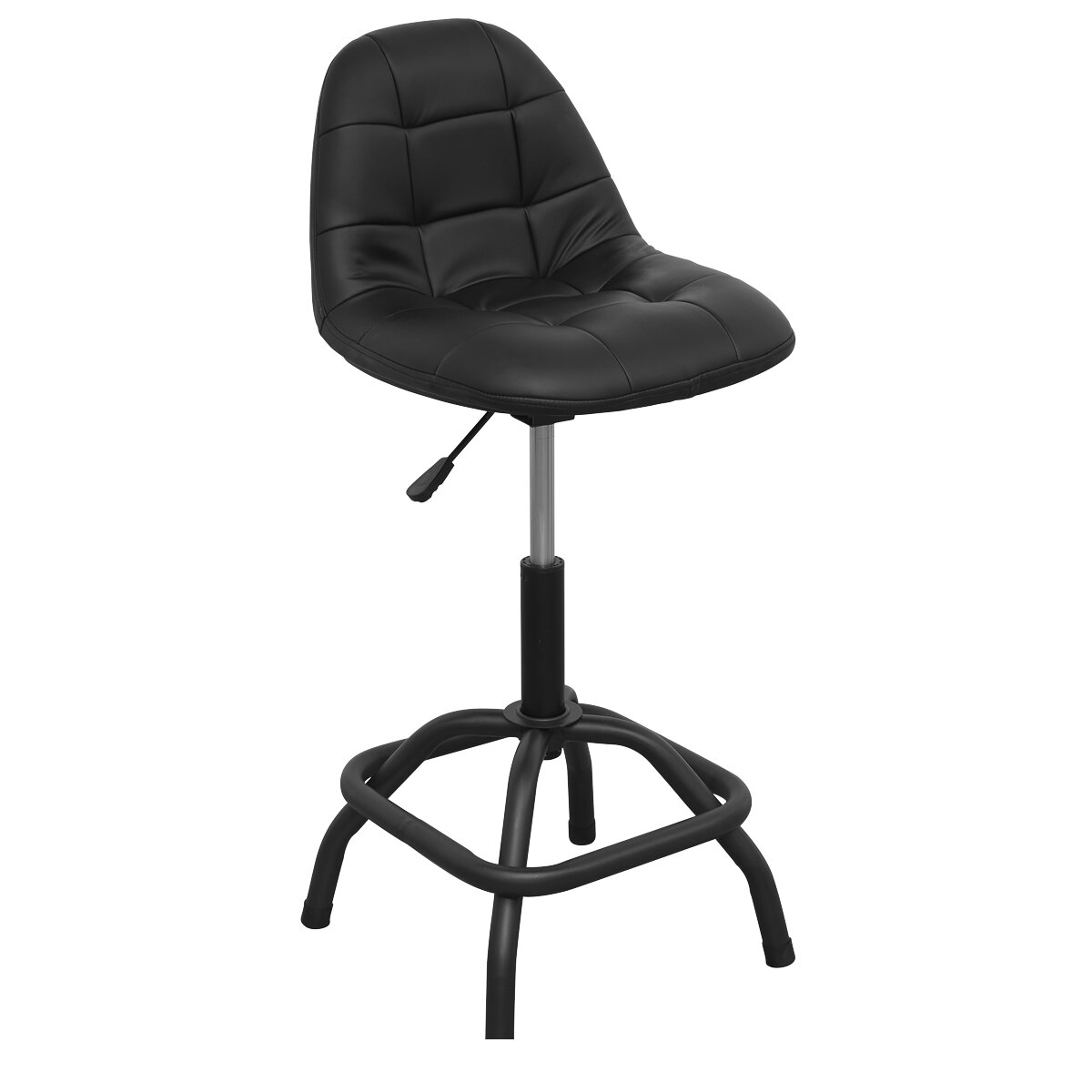 Workshop Stool Pneumatic with Adjustable Height Swivel Seat & Back Rest