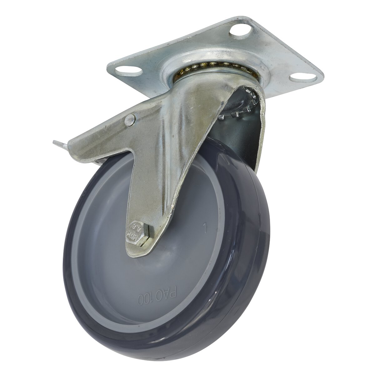 Castor Wheel Swivel Plate with Total Lock Ø100mm