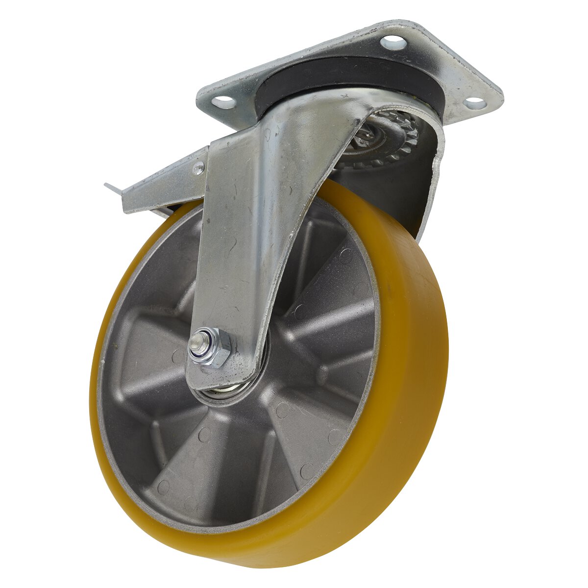 Castor Wheel Swivel Plate with Total Lock Ø200mm