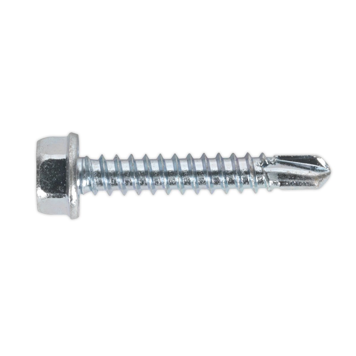 Self Drilling Screw 4.2 x 25mm Hex Head Zinc DIN 7504K Pack of 100