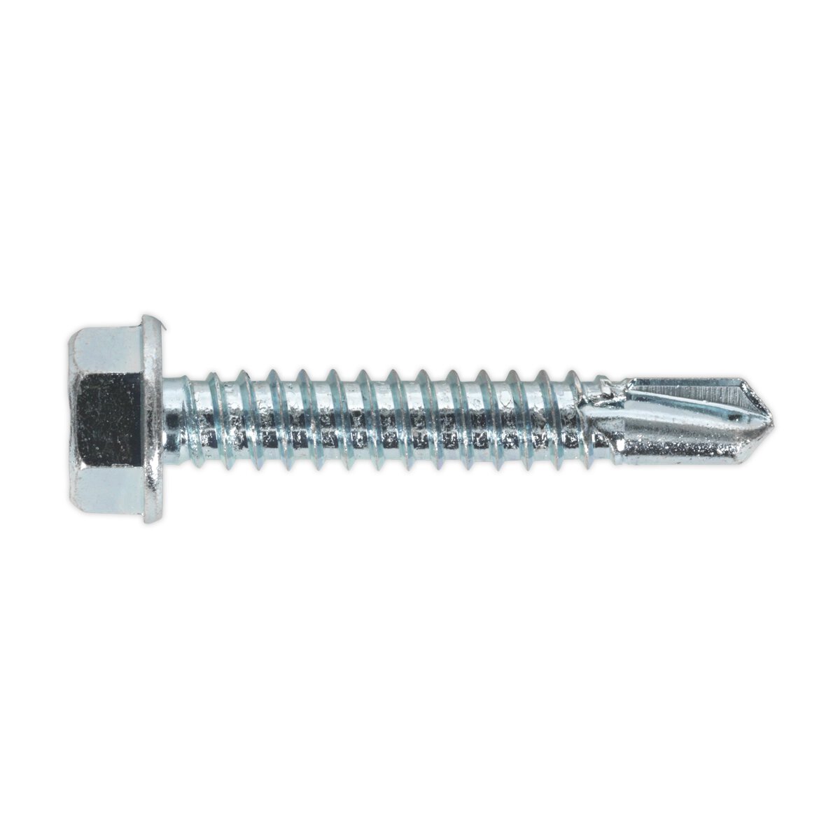 Self Drilling Screw 6.3 x 38mm Hex Head Zinc DIN 7504K Pack of 100