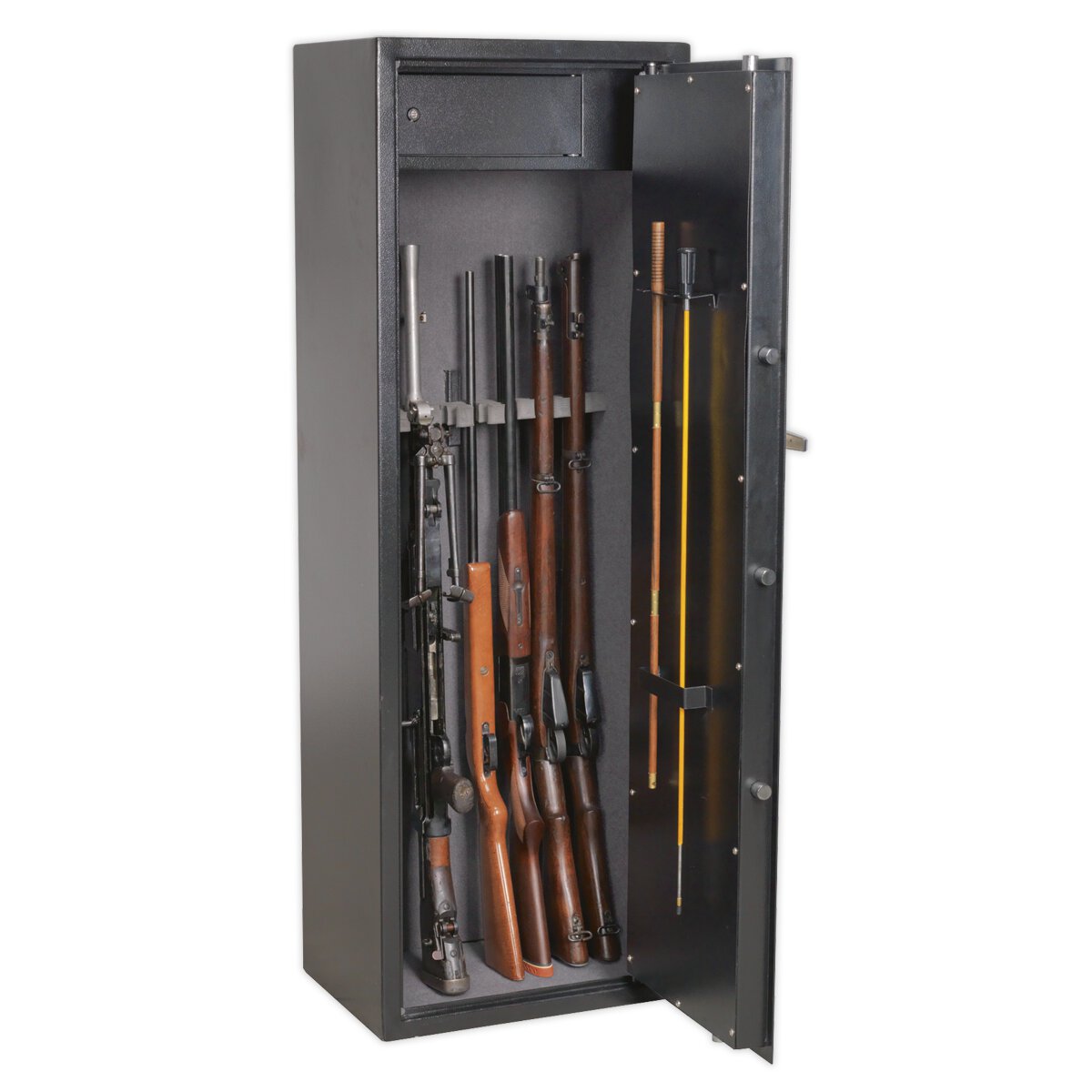 Gun Cabinet with Ammo Box & Electronic Lock 8 Gun Capacity