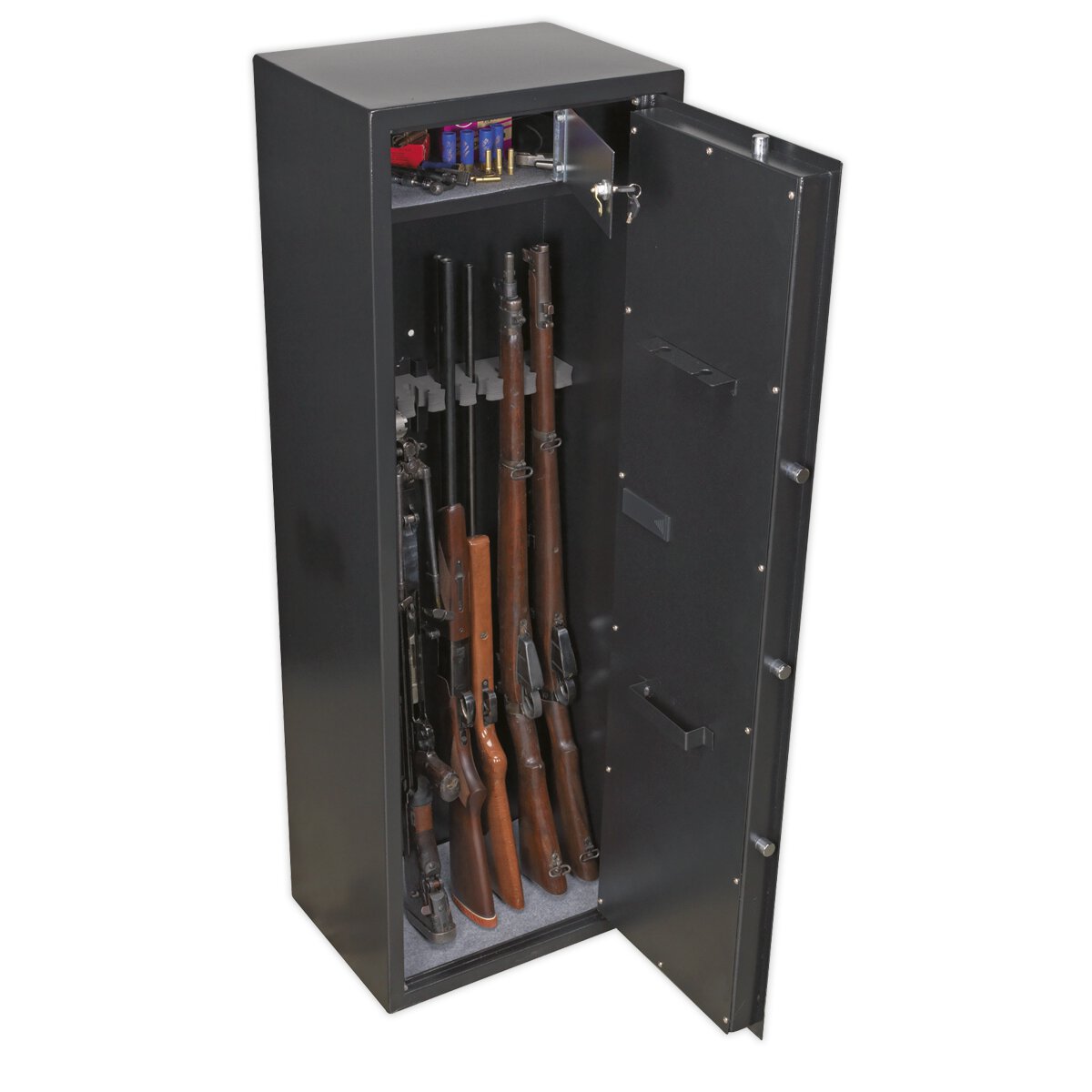 Gun Cabinet with Ammo Box & Electronic Lock 8 Gun Capacity