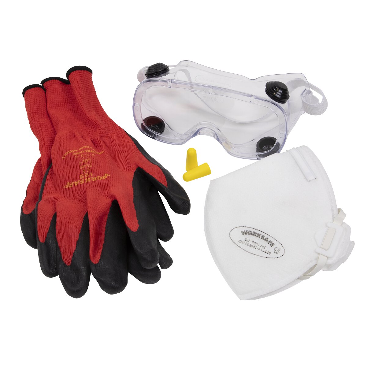 Flexi Grip Gloves, FFP1 Mask & Goggles