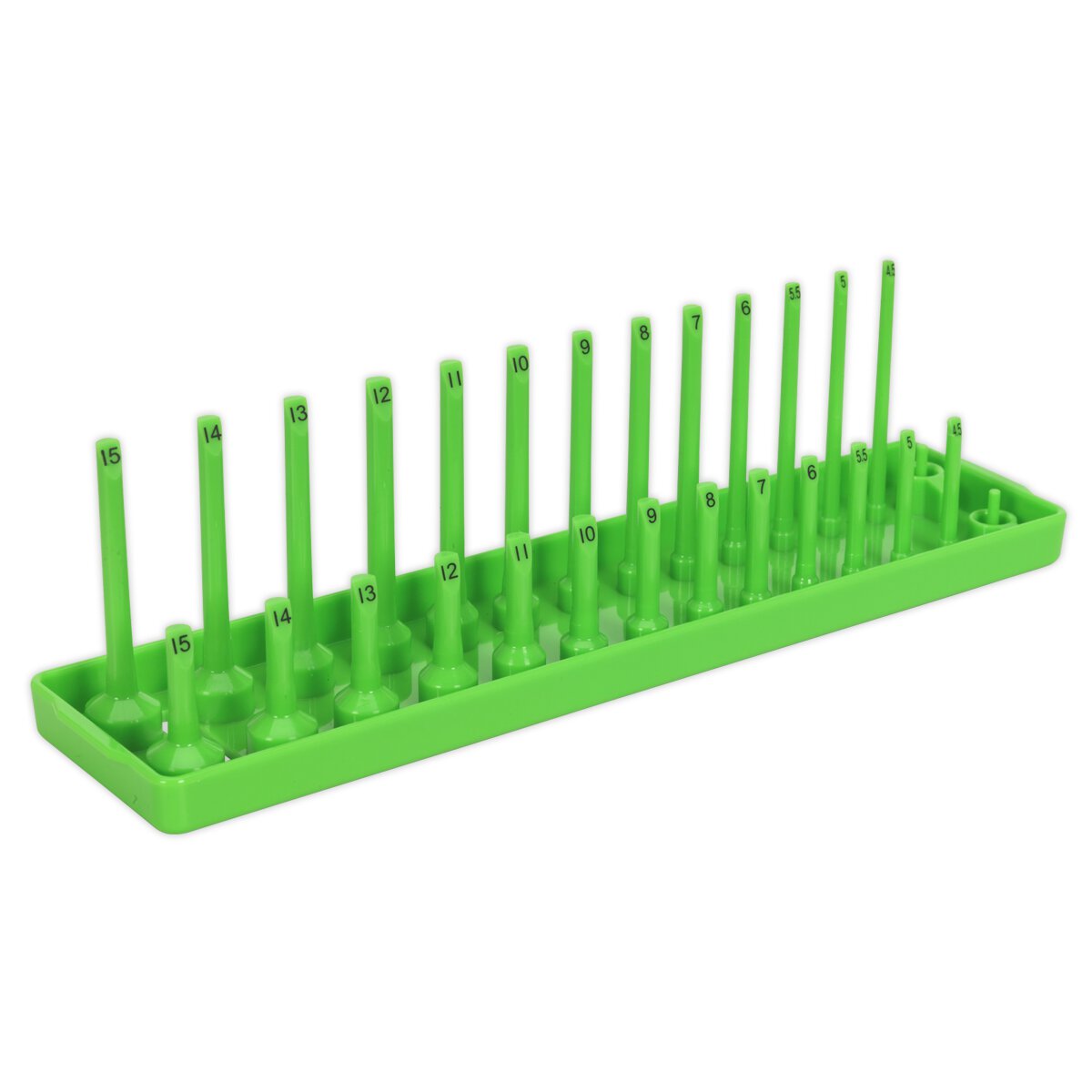 Socket Holder 1/4"Sq Drive 4-15mm Hi-Vis Green