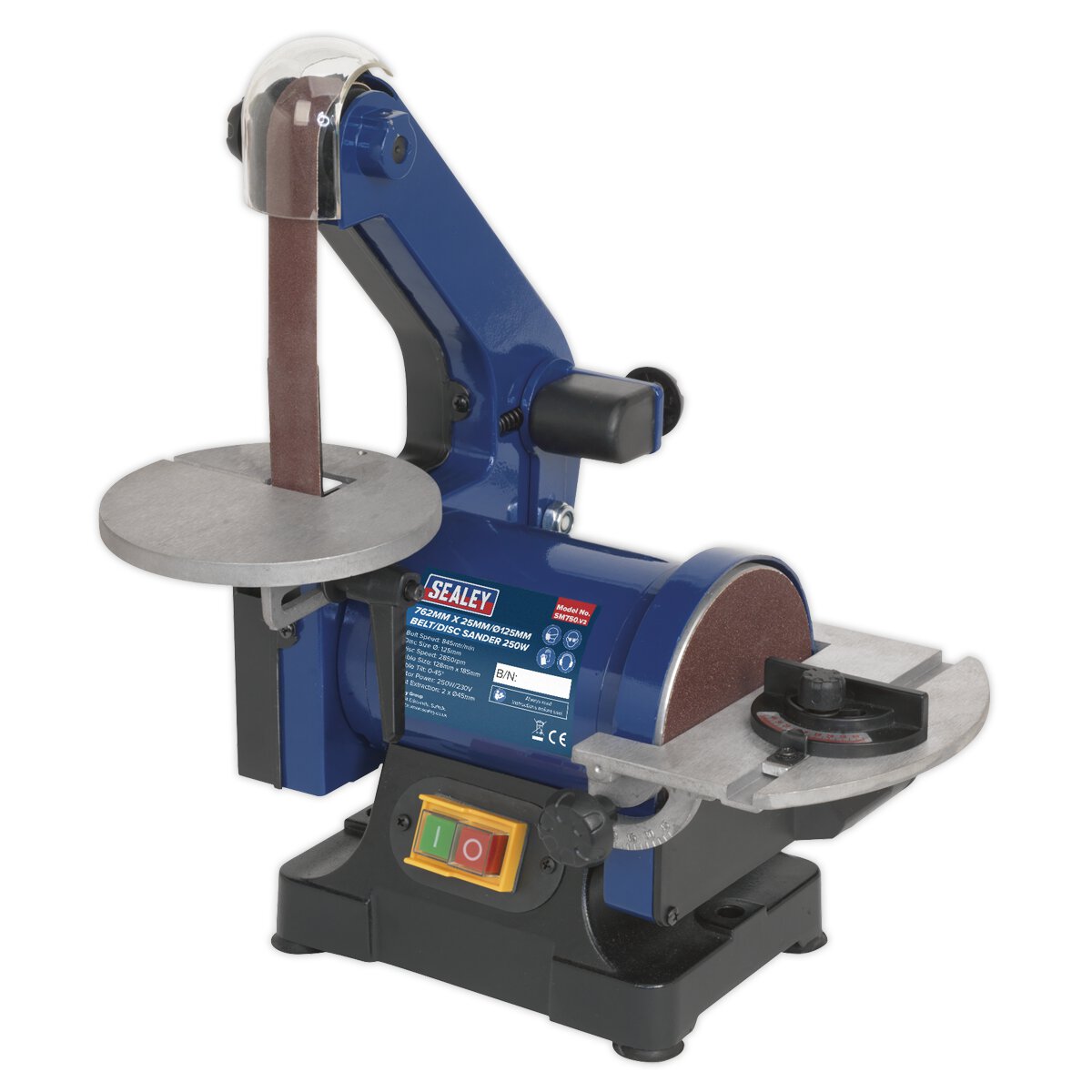 Belt/Disc Sander 25 x 762mm/Ø125mm 250W/230V