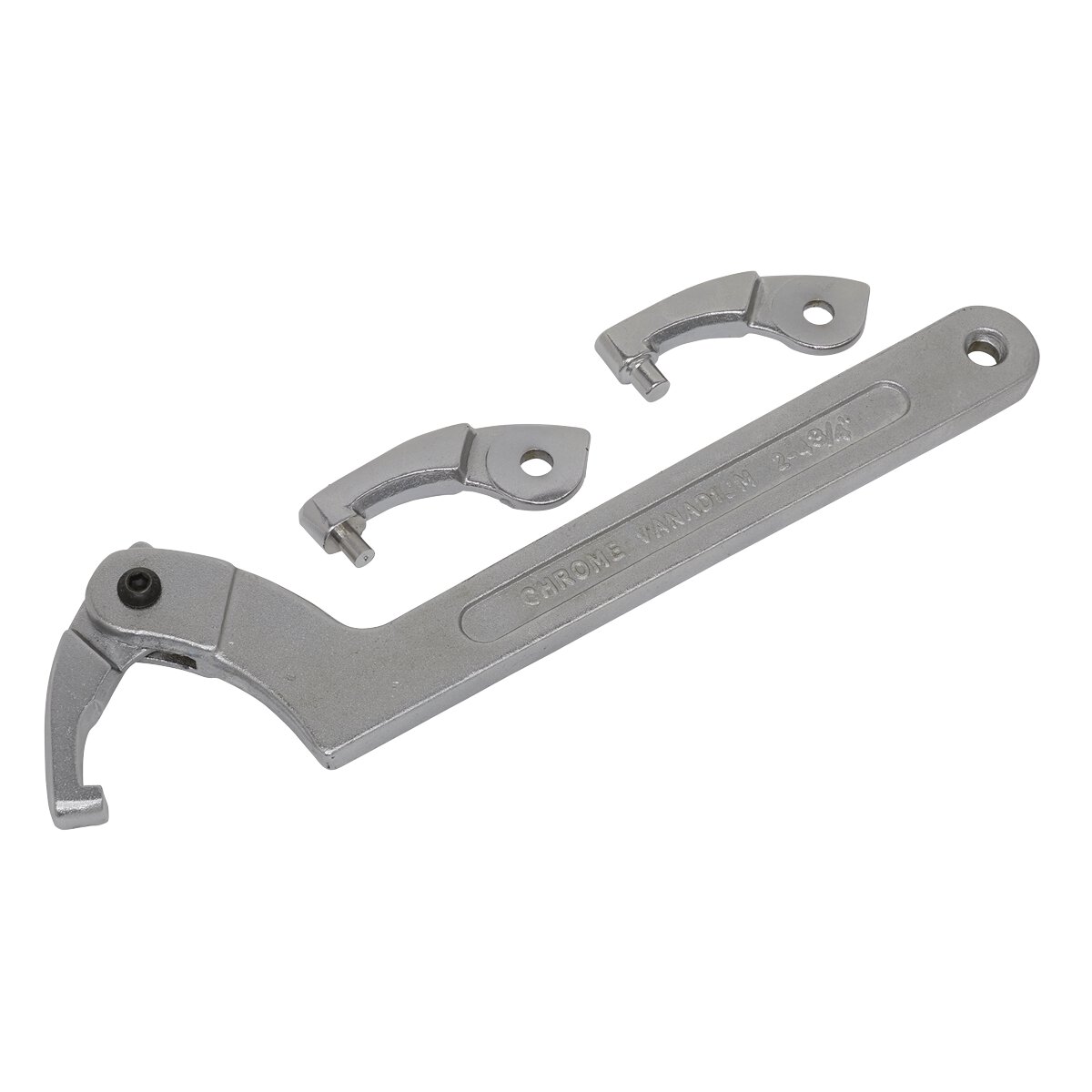 Adjustable C Spanner - Hook & Pin Wrench Set 4pc 51-121mm