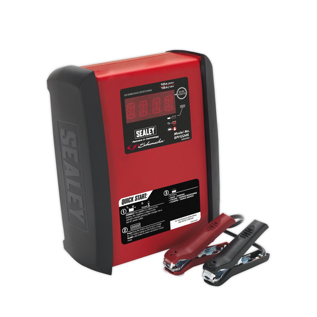 Schumacher® Intelligent Speed Charge Battery Charger 12V 15A/24V 10A