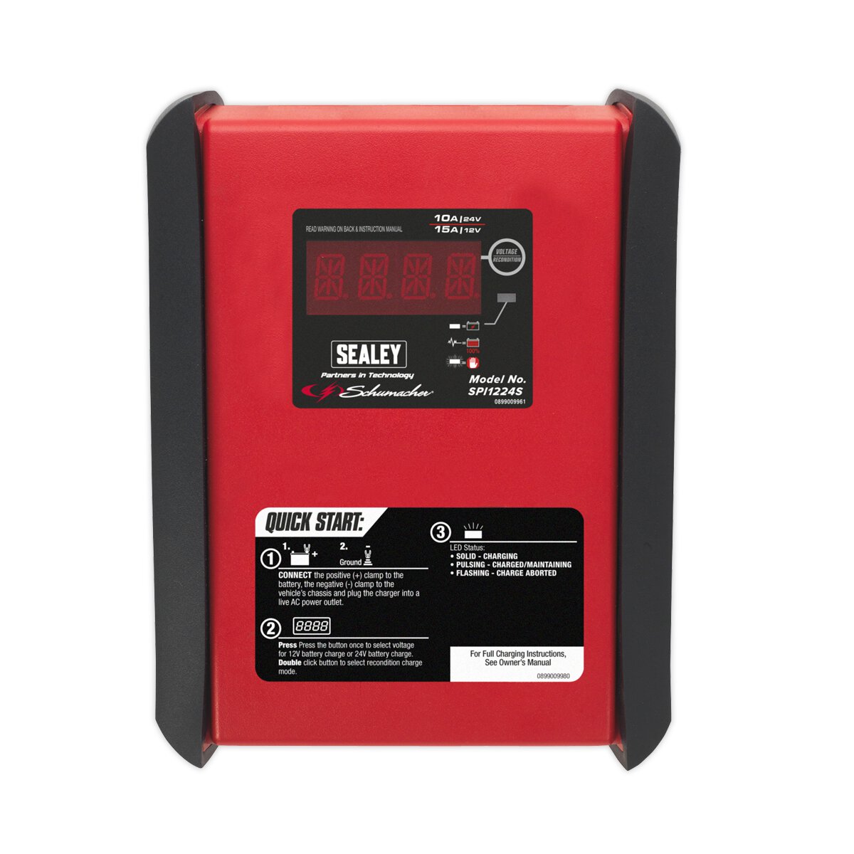Schumacher® Intelligent Speed Charge Battery Charger 12V 15A/24V 10A