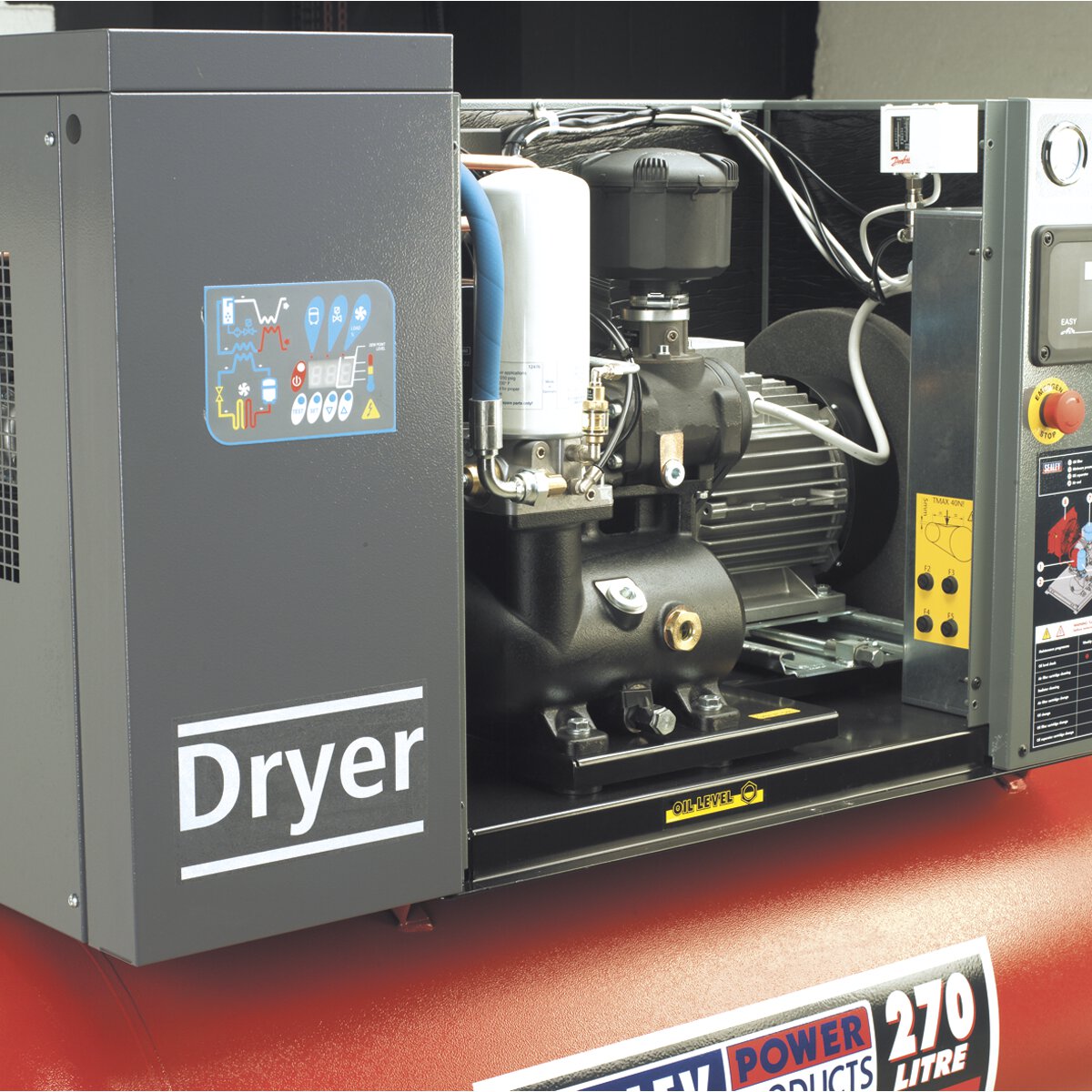 Screw Compressor 270L 10hp 3ph Low Noise with Dryer
