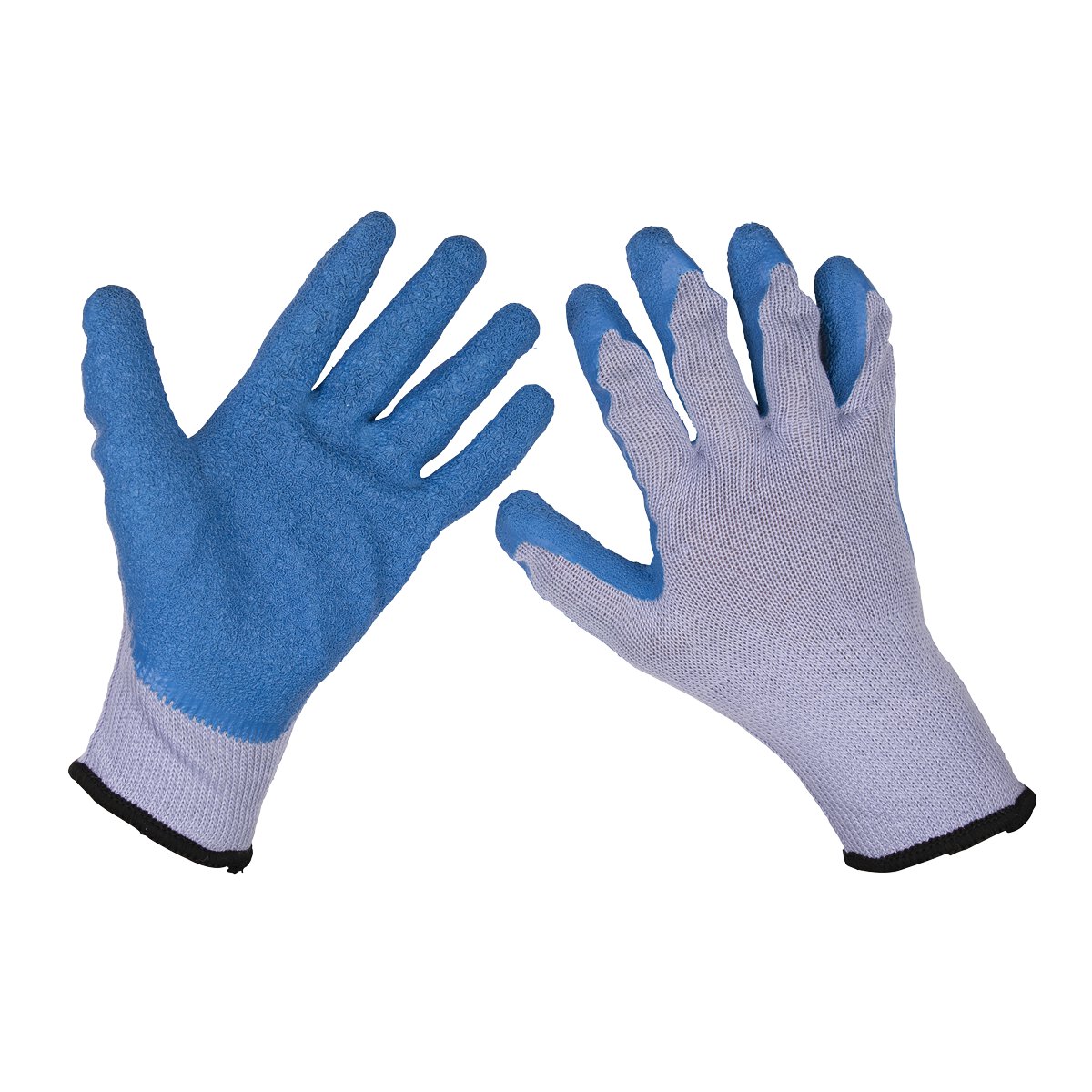 Latex Knitted Wrist Gloves - Large Pair