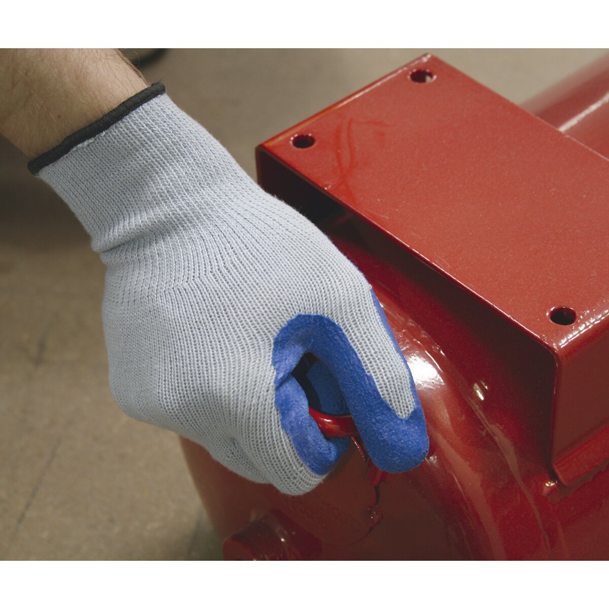 Latex Knitted Wrist Gloves - Large Pair