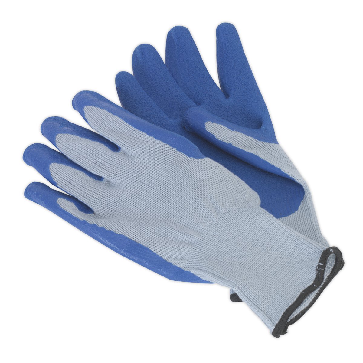 Latex Knitted Wrist Gloves - Large Pair