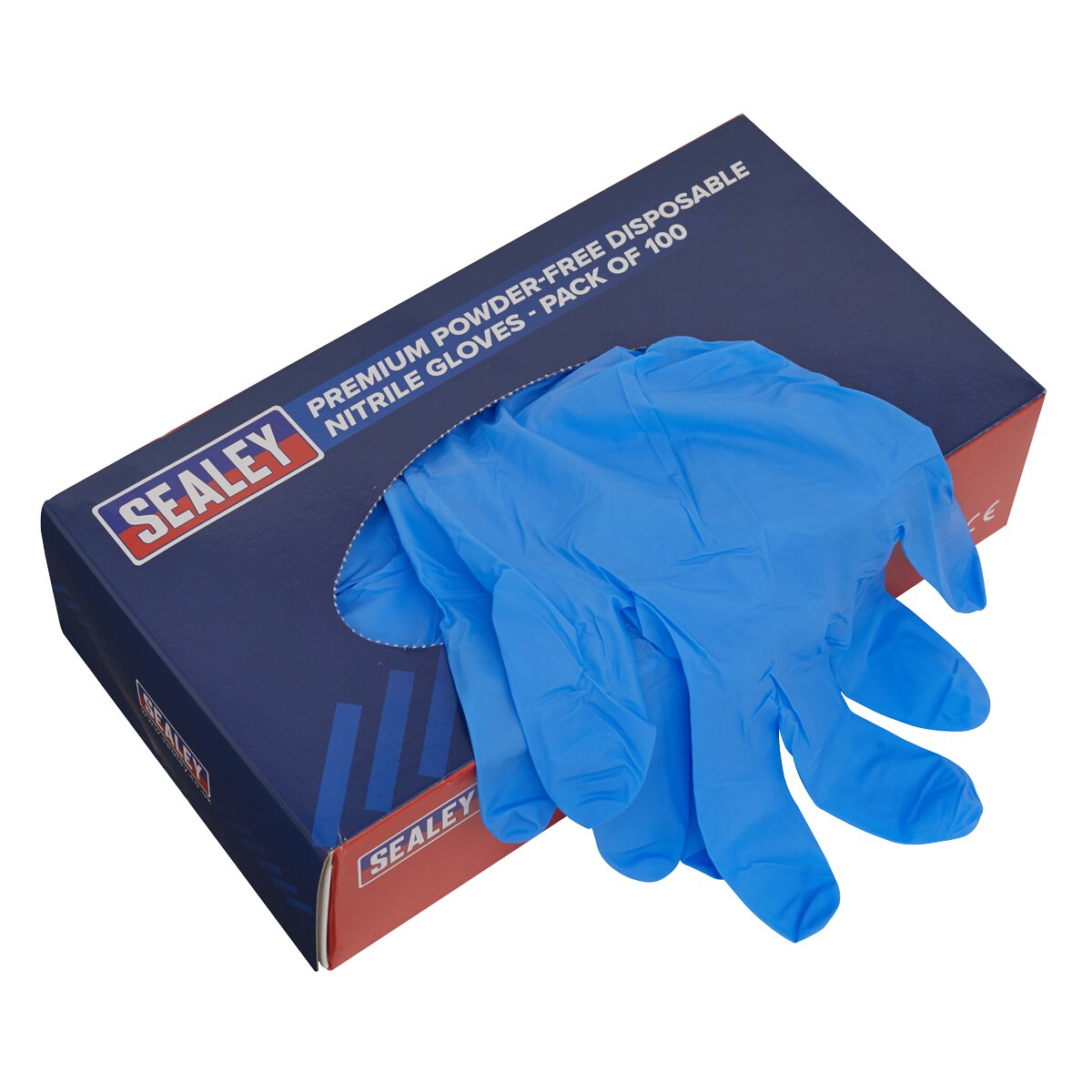 Premium Powder-Free Disposable Nitrile Gloves Extra- Large Pack of 100