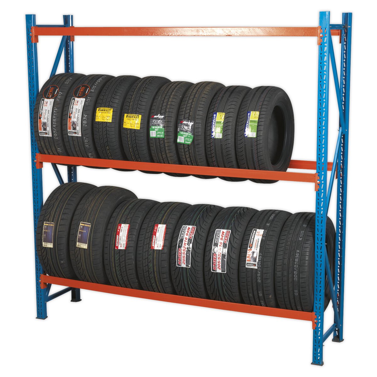 Two Level Tyre Rack 200kg Capacity Per Level