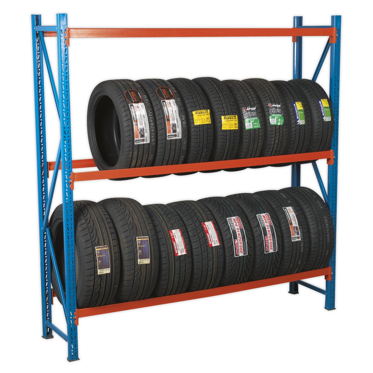 Two Level Tyre Rack 200kg Capacity Per Level
