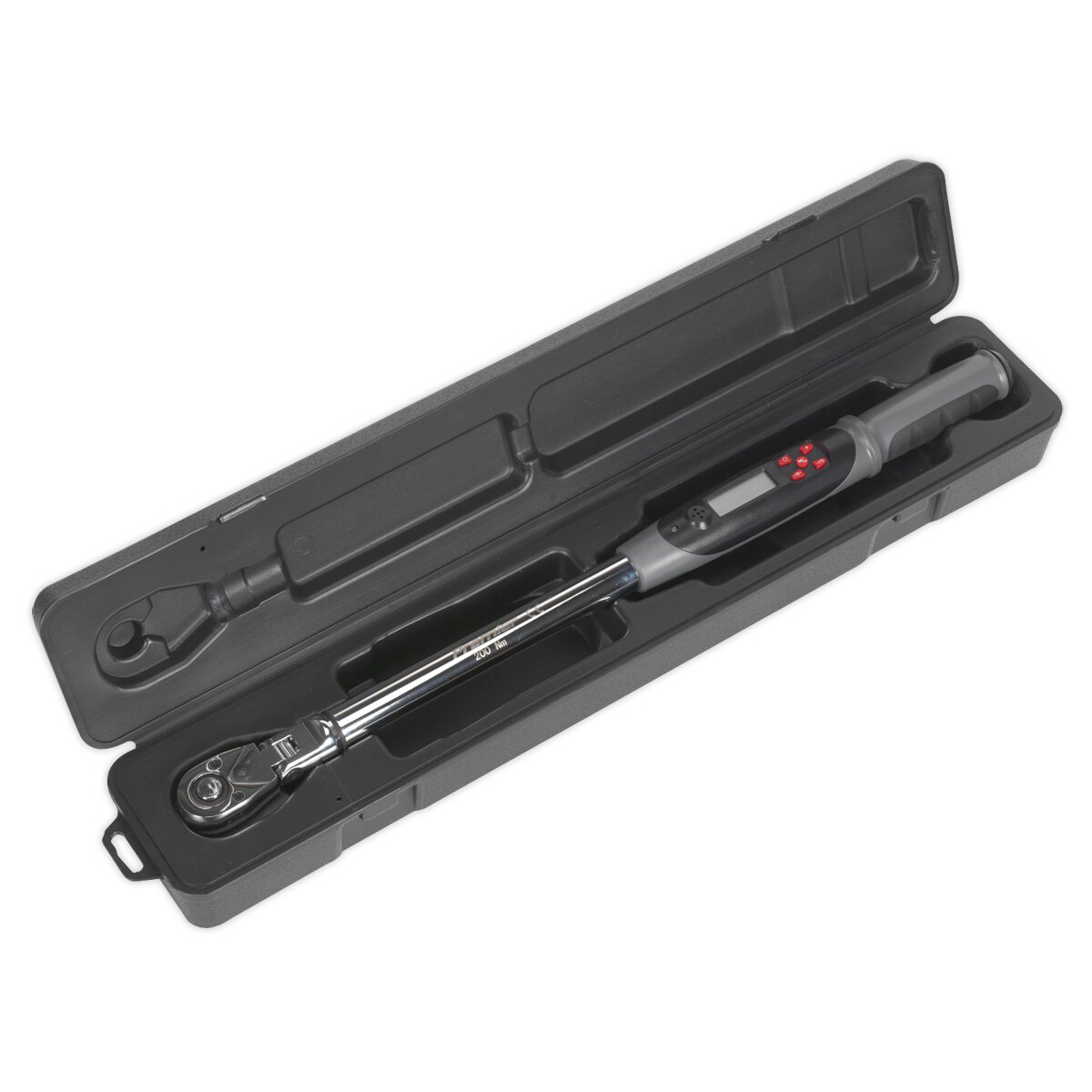 Angle Torque Wrench Flexi-Head Digital 1/2"Sq Drive 20-200Nm(14.7-147.5lb.ft)