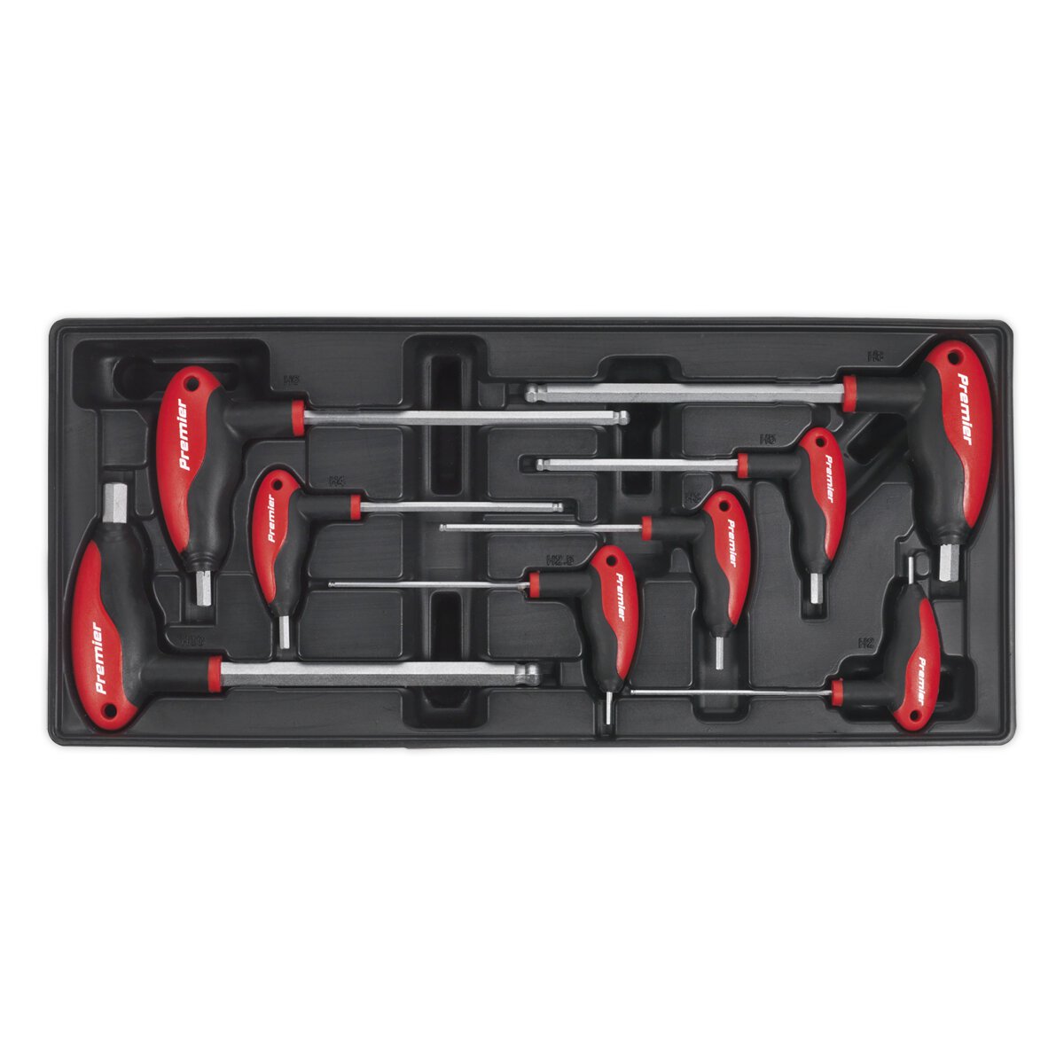 Tool Tray with T-Handle Ball-End Hex Key Set 8pc