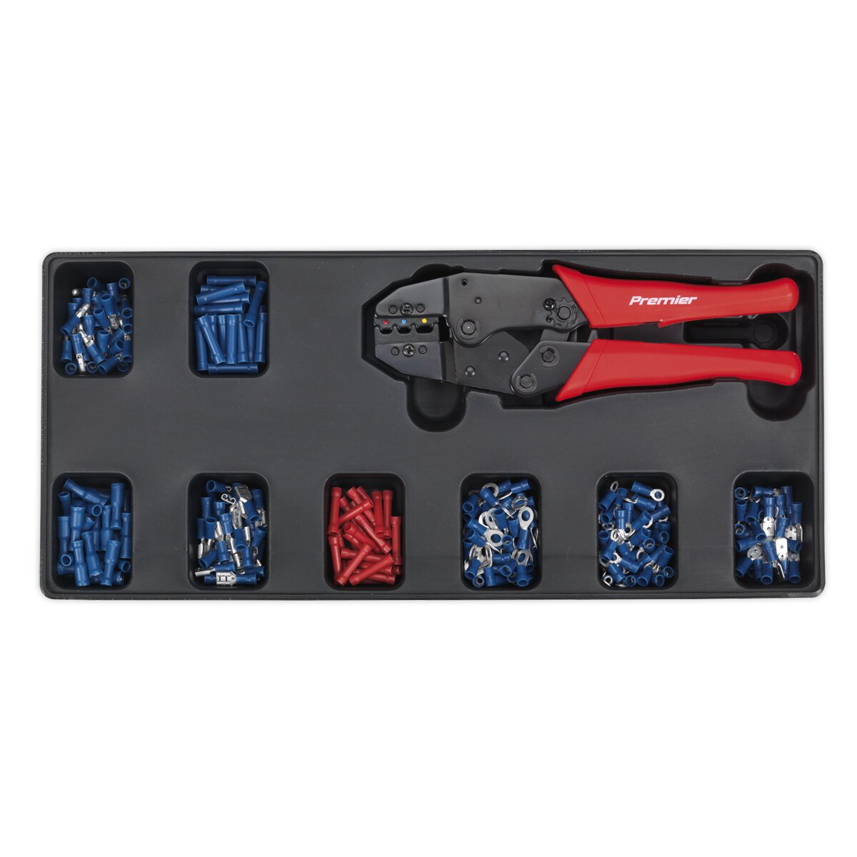 Tool Tray with Ratchet Crimper & 325 Assorted Insulated Terminal Set