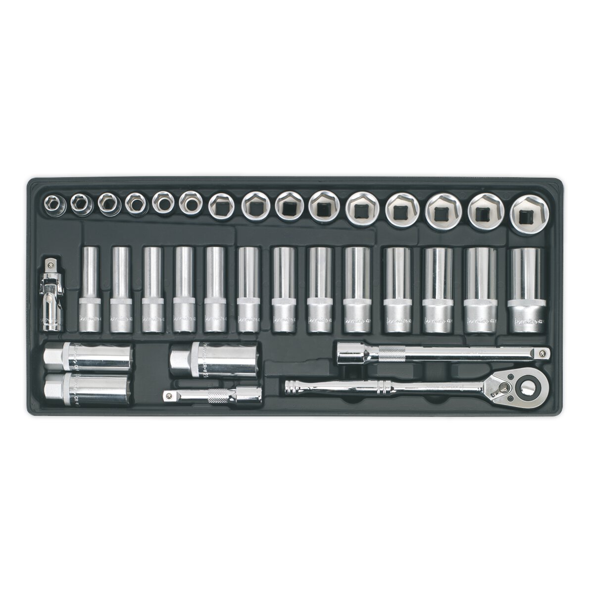 Tool Tray with Socket Set 35pc 3/8"Sq Drive