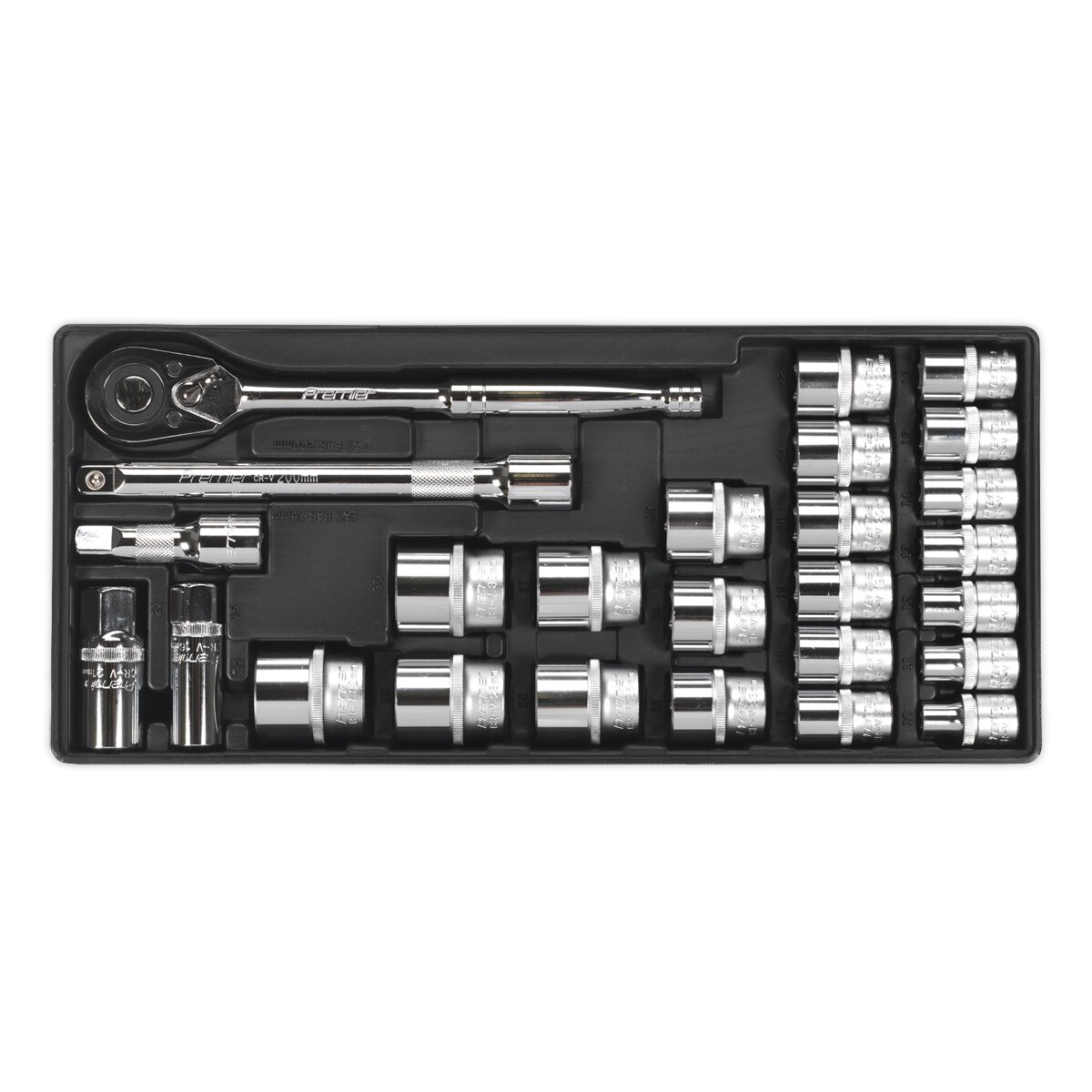 Tool Tray with Socket Set 26pc 1/2"Sq Drive