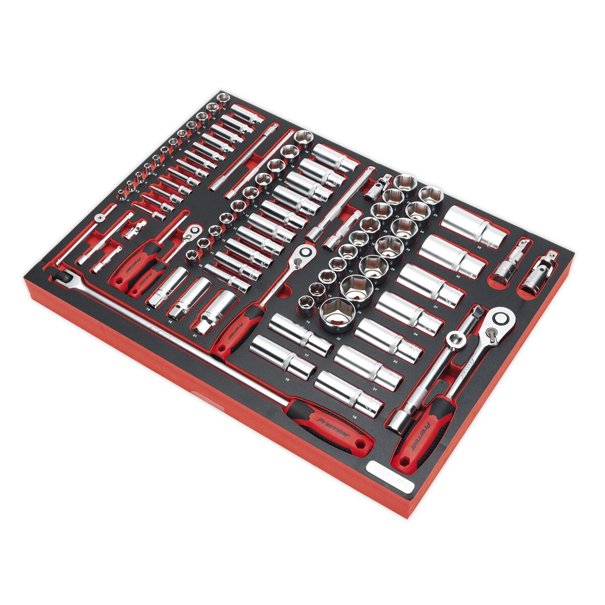 Tool Tray with Socket Set 91pc 1/4", 3/8" & 1/2"Sq Drive