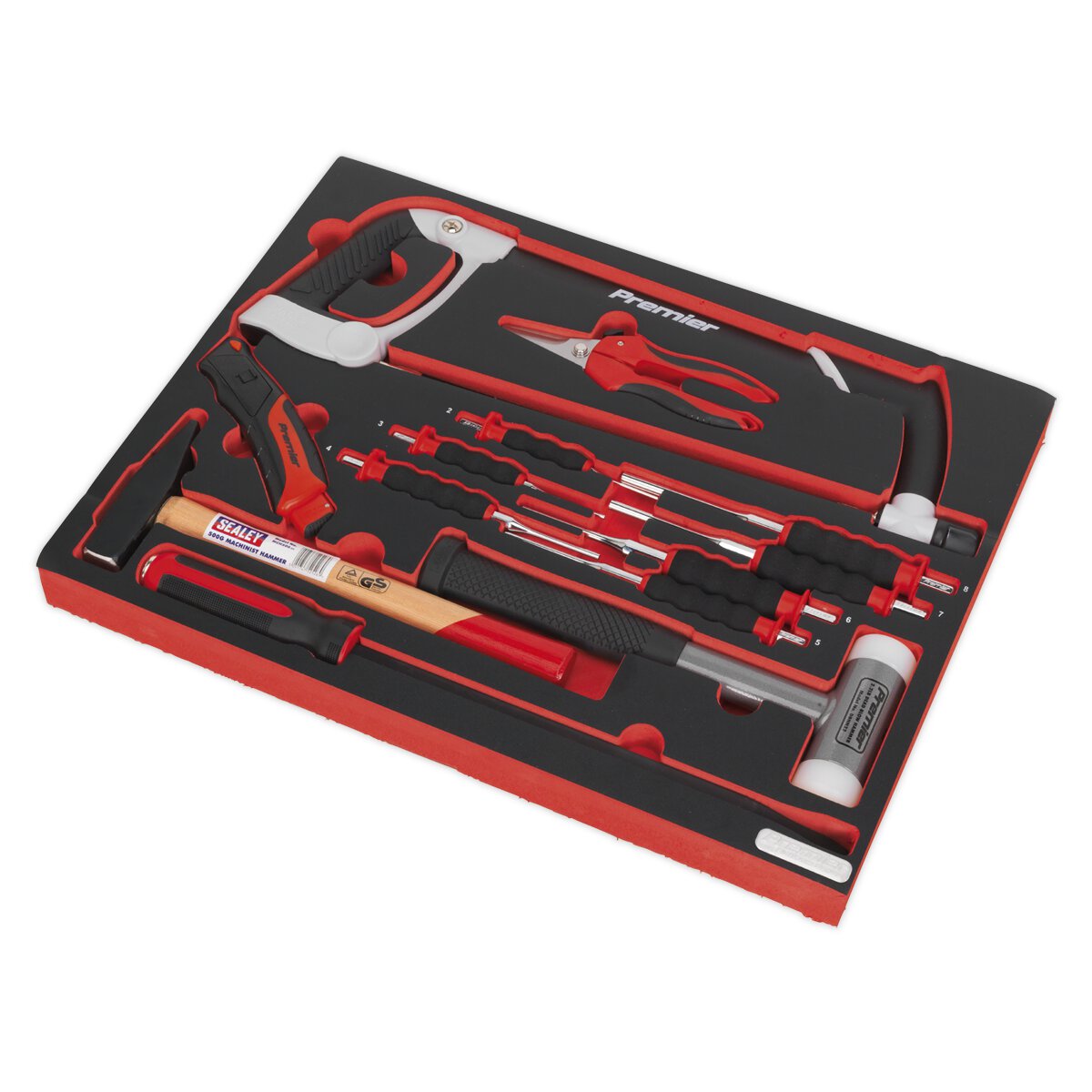 Tool Tray with Hacksaw, Hammers & Punches 13pc