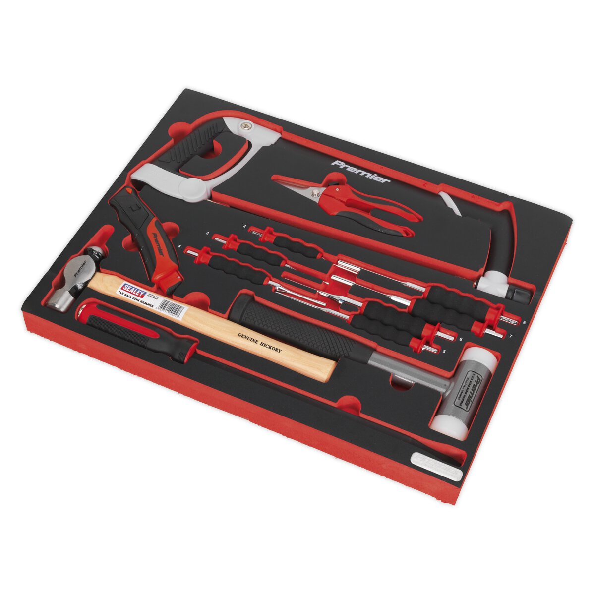 Tool Tray with Hacksaw, Hammers & Punches 13pc