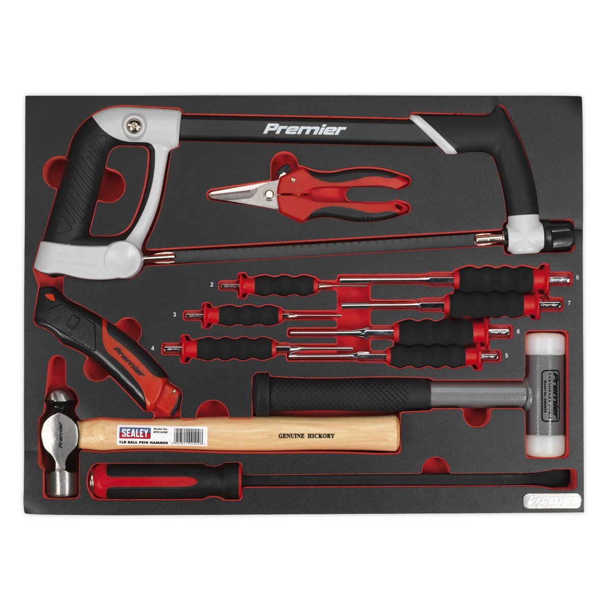 Tool Tray with Hacksaw, Hammers & Punches 13pc
