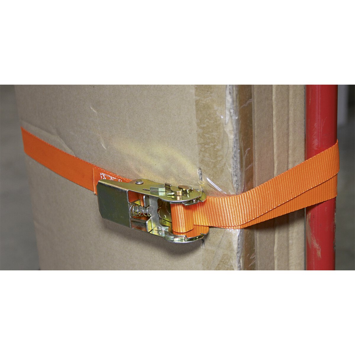 Self-Securing Ratchet Tie Down 25mm x 4.5m 500kg Load Test - Pair