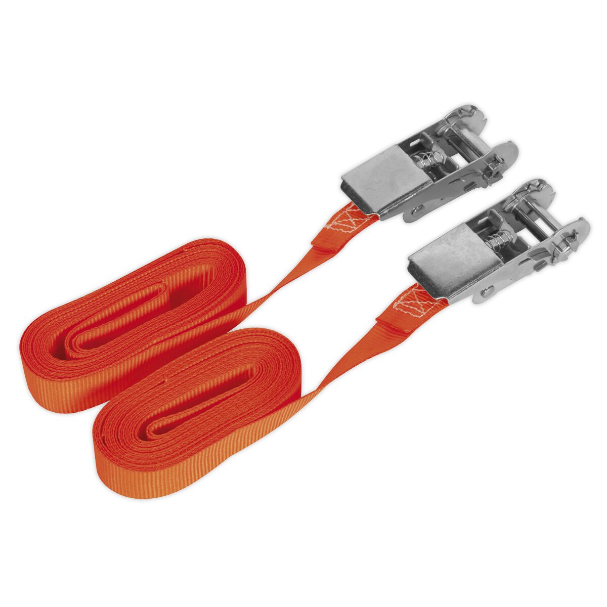 Self-Securing Ratchet Tie Down 25mm x 4.5m 500kg Load Test - Pair