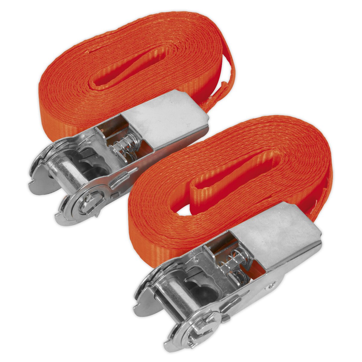 Self-Securing Ratchet Tie Down 25mm x 4.5m 800kg Load Test - Pair