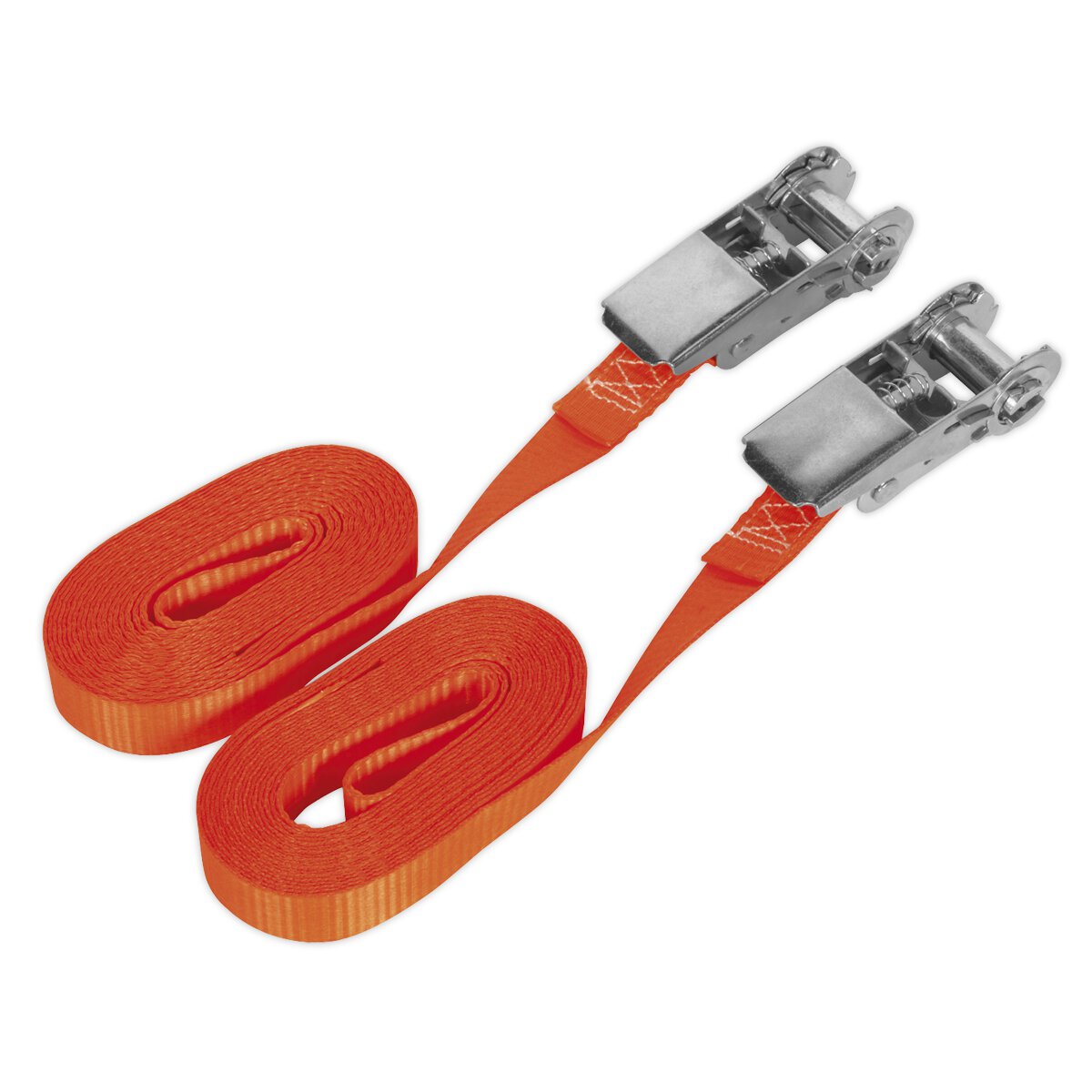 Self-Securing Ratchet Tie Down 25mm x 4.5m 800kg Load Test - Pair