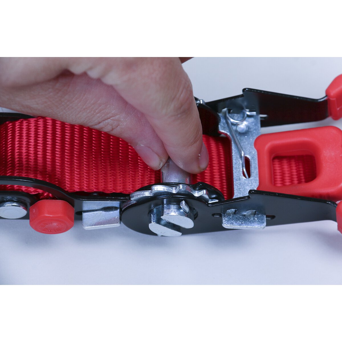 Slide Ratchet Tie Down 32mm x 3m Polyester Webbing with S Hooks 1200kg Load Test