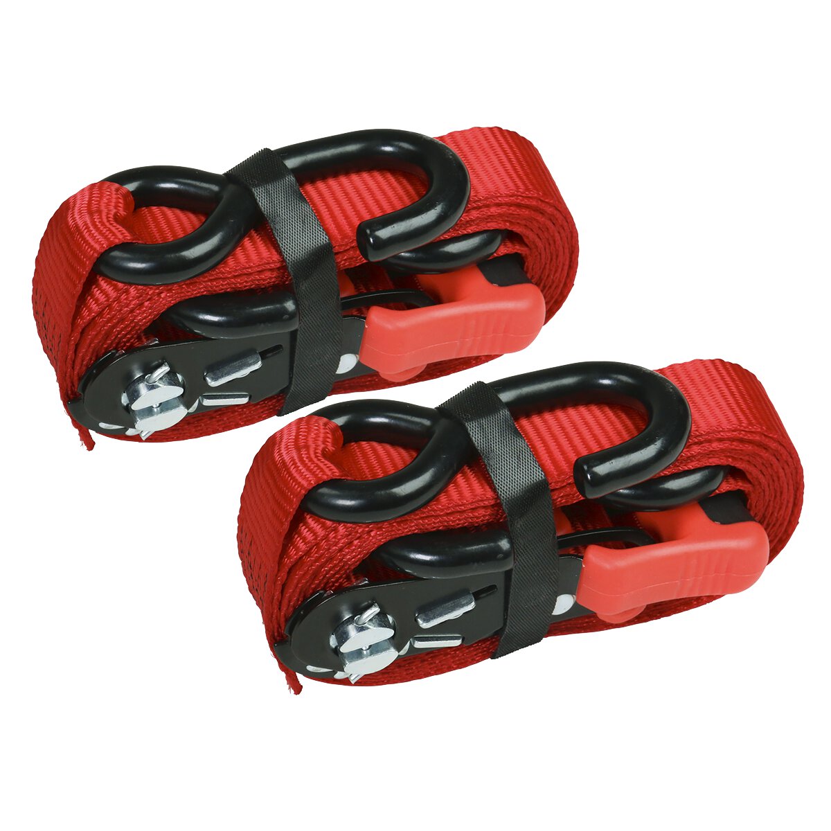 Slide Ratchet Tie Down 32mm x 3m Polyester Webbing with S Hooks 1200kg Load Test