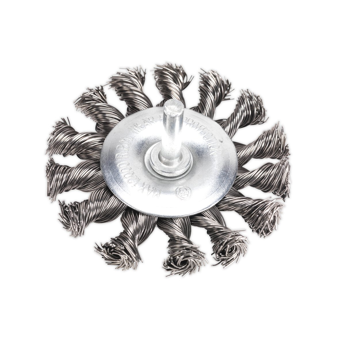 Twist Knot Wire Flat Brush 75mm with 6mm Shaft