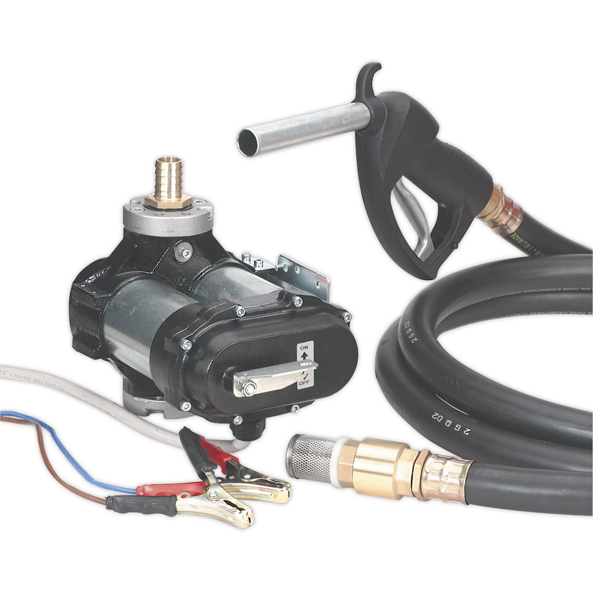 High Flow Suction Pump Transfer Pump 12mm – For Water, Petrol, Diesel, Oil, 2 Hoses